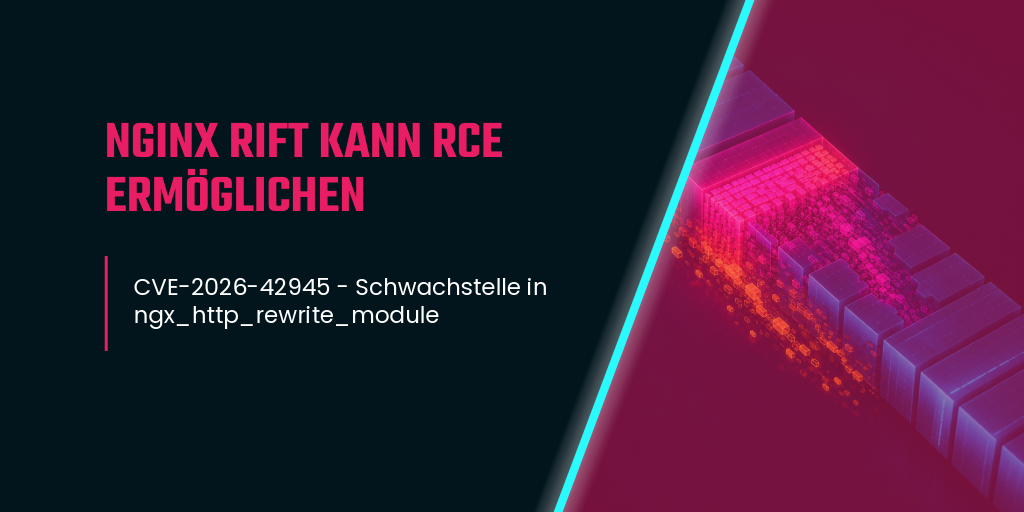 Abstrakte Visualisierung eines Heap-Buffer-Overflows in farblich segmentierter Speicherarchitektur – CVE-2026-42945 NGINX Rift
