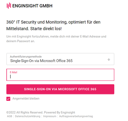 Authentifizierung mit Single-Sign-On via Microsoft Office 365